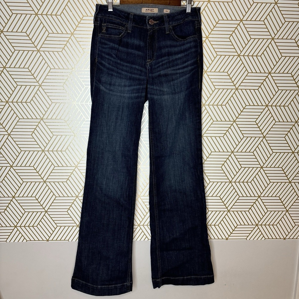 Ariat Perfect Rise Trouser Jeans Womens 30L Dark Blue Bootcut Denim Maddie